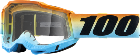 100% Accuri 2 Goggle - Sunset with Clear Lens for ATV, Motocross, and Mountain Biking