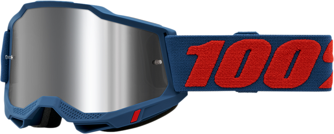 100% Accuri 2 Goggle with Odeon Silver Mirror Lens - Perfect Fit for Mountain Biking and Cycling