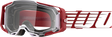 100% Armega Goggle 50004-00009 - Oversized Deep Red with Clear Lens for ATV, Motocross, and Off-Road Vehicles
