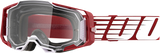 100% Armega Goggle 50004-00009 - Oversized Deep Red with Clear Lens for ATV, Motocross, and Off-Road Vehicles