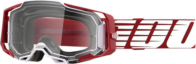 100% Armega Goggle 50004-00009 - Oversized Deep Red with Clear Lens for ATV, Motocross, and Off-Road Vehicles
