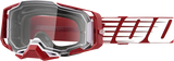 100% Armega Goggle 50004-00009 - Oversized Deep Red with Clear Lens for ATV, Motocross, and Off-Road Vehicles