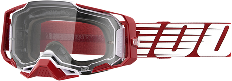 100% Armega Goggle 50004-00009 - Oversized Deep Red with Clear Lens for ATV, Motocross, and Off-Road Vehicles