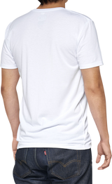 100% Tech Surman T-Shirt - White Large - Quick Dry Poly-Cotton Sport Tee with Anti-Odor Treatment