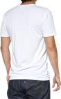 100% Tech Surman T-Shirt - White Large - Quick Dry Poly-Cotton Sport Tee with Anti-Odor Treatment