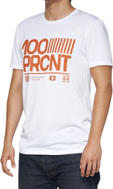 100% Tech Surman T-Shirt - White Large - Quick Dry Poly-Cotton Sport Tee with Anti-Odor Treatment