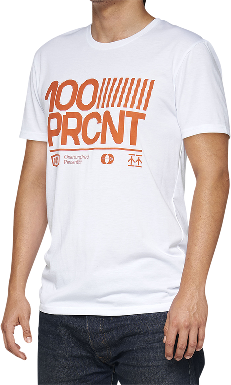 100% Tech Surman T-Shirt - White Large - Quick Dry Poly-Cotton Sport Tee with Anti-Odor Treatment