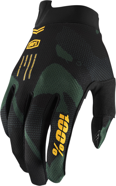 100% iTrack Gloves Sentinel Black Medium (Part Number 10008-00021) - Sport Bike and Motorcycle Riding Gloves