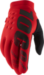 100% Brisker Gloves - Red - Large | Cold Weather Cycling Gloves for MTB and Road Bikes