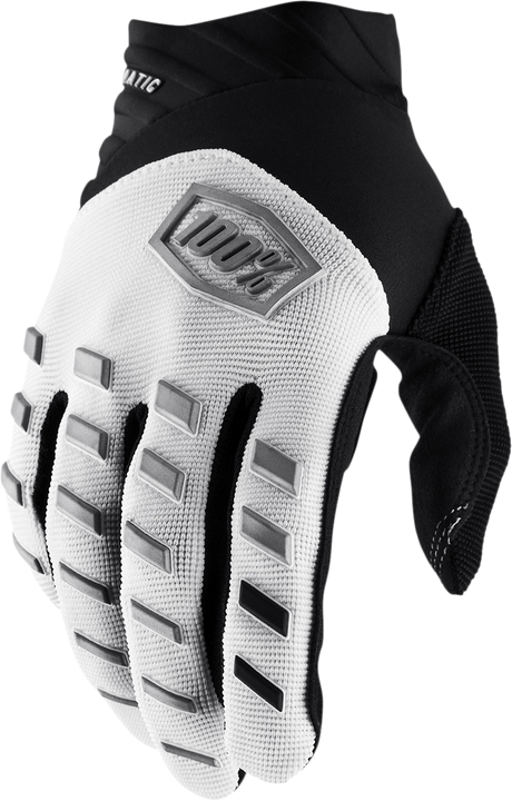 100% Airmatic Gloves - White - Small | Durable Cycling Gloves with Adjustable Wrist Closure and Touchscreen Compatibility