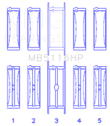 King Engine Bearings Chrysler 426CI/440CI V8 OHV (STDX Size) Crankshaft Main Bearing Set