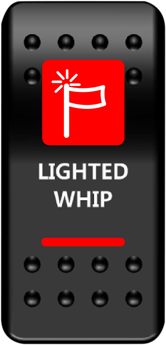 MOOSE OFFROAD Rocker Switch - Lighted Whip - Red WHP-PWR-R