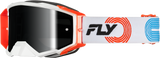 Fly Racing Zone Elite Goggle Grey/Red/Blue with Black Mirror Smoke Lens - ATV/Off-Road Helmet Compatibility