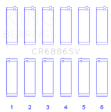 King Engine Bearings Mercedes Benz M 276 DE35 Sputter Replacement (Size +0.50mm) Conrod Bearing Set