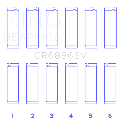 King Engine Bearings Mercedes Benz M 276 DE35 Sputter Replacement (Size +0.50mm) Conrod Bearing Set