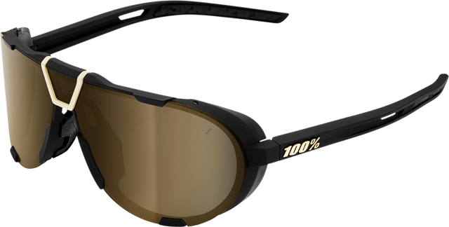 100% Westcraft Sunglasses - Soft Tact Black with Soft Gold Mirror Lens (Part #61046-258-01) – Ideal for Off-Road and Street Vehicles