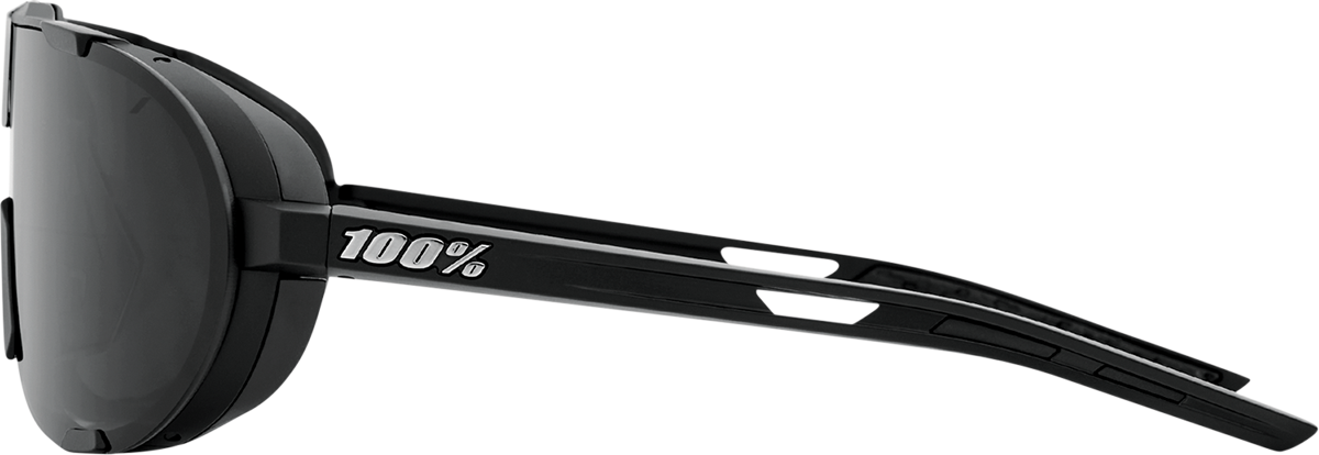 100% Westcraft Matte Black Sunglasses with Smoke Lens - Part 61046-102-01 for Off-Road, Mountain Biking, and Cycling