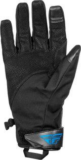 Fly Racing Title Long Gloves Blue/Black/Light Blue Large - Weatherproof Motorcycle Gloves with Heat Settings