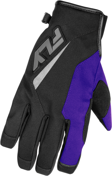 Fly Racing Title Gloves Black/Purple/Grey Small for Motocross and Cold Weather Riding