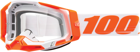 100% Racecraft 2 Goggle Orange with Clear Lens - Vehicle Fitment for Off-Road and ATV Vehicles