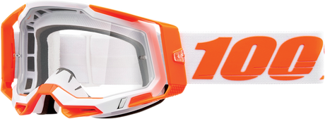 100% Racecraft 2 Goggle Orange with Clear Lens - Vehicle Fitment for Off-Road and ATV Vehicles