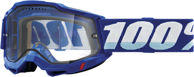 100% Accuri 2 Enduro MTB Goggle with Clear Lens - Blue Frame, Part 50016-00002, Suitable for Mountain Biking and Off-Road Cycling