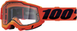 100% Accuri 2 Enduro MTB Goggle Neon Orange with Clear Lens - Perfect Fit for Mountain Biking