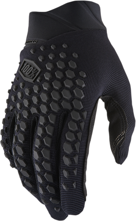100% Geomatic Gloves - Black/Charcoal, Small | Designed for Motocross and Off-Road Vehicles