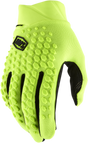 100% Geomatic Gloves - Fluorescent Yellow Large - Durable Neoprene Cuff with Touchscreen Compatibility for BMX, Mountain Biking, and Motocross