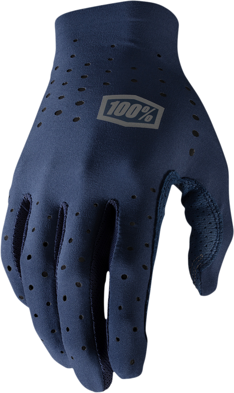 100% Sling MTB Gloves - Navy, Medium - Breathable Cycling Gloves with Touchscreen Fingertips for Mountain Biking