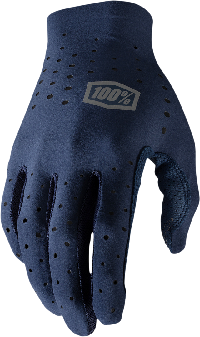 100% Sling MTB Gloves - Navy, Medium - Breathable Cycling Gloves with Touchscreen Fingertips for Mountain Biking