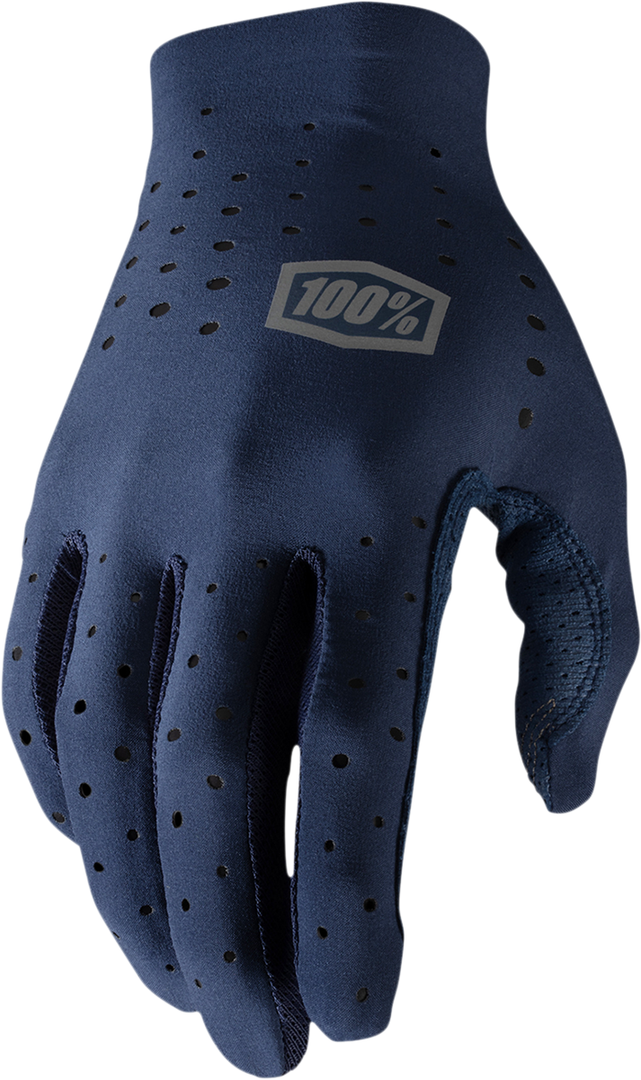 100% Sling MTB Gloves - Navy Small with Enhanced Breathability and Touchscreen Compatibility for Mountain Biking