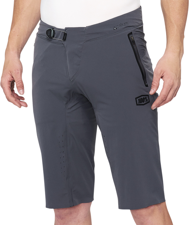 100% Celium Shorts - Charcoal - US 28 | Lightweight Nylon/Spandex Cycling Shorts with BOA® Fit System for Men