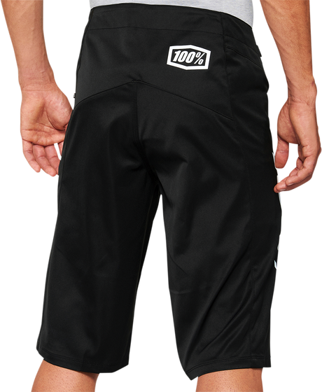 100% R-Core Shorts - Black - US 32 - Durable Polyester with Adjustable Fit for Mountain Biking
