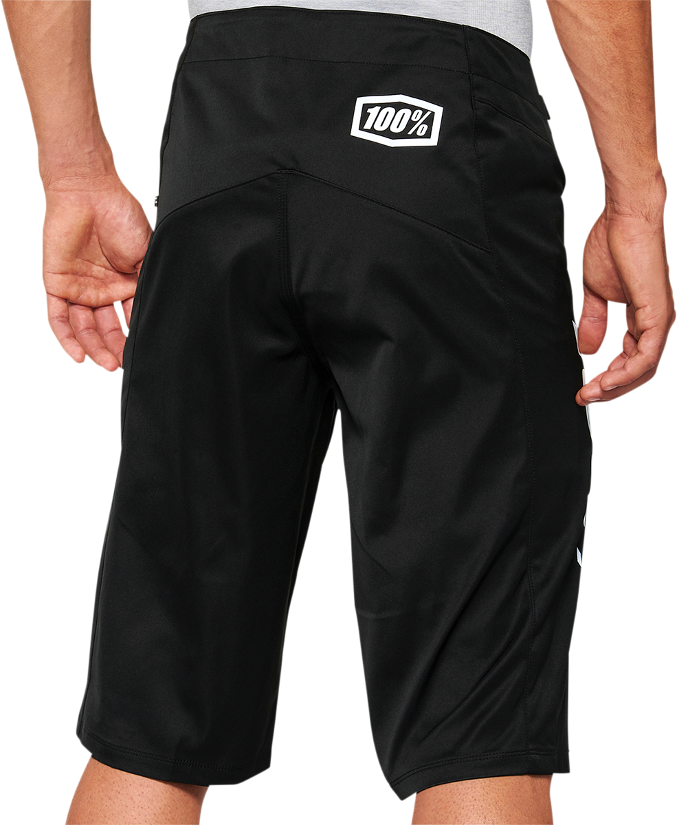 100% R-Core Shorts Black with US 36 Fit - Durable Polyester with Adjustable Fit and Ventilation