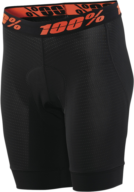 100% Women's Crux Liner Shorts - Black, Model 40050-00002, Ideal for Mountain Biking and Cycling