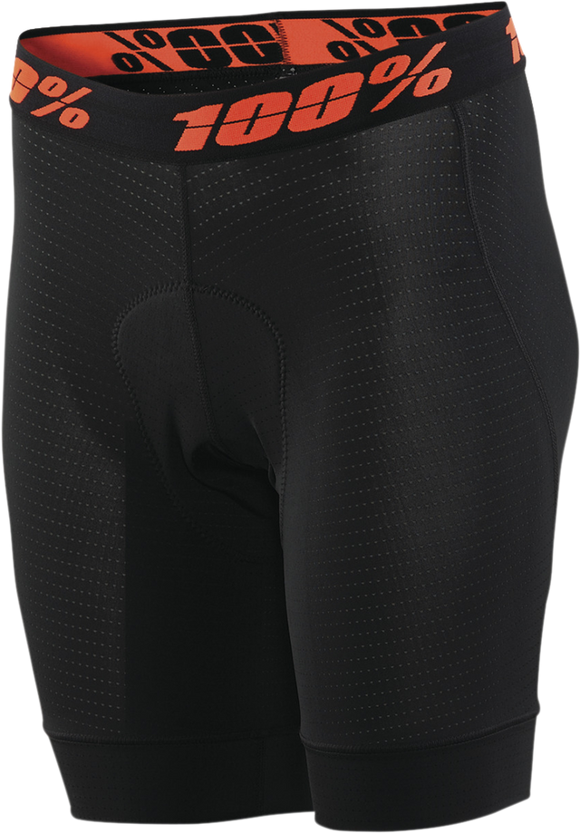 100% Women's Crux Liner Shorts - Black, Model 40050-00002, Ideal for Mountain Biking and Cycling