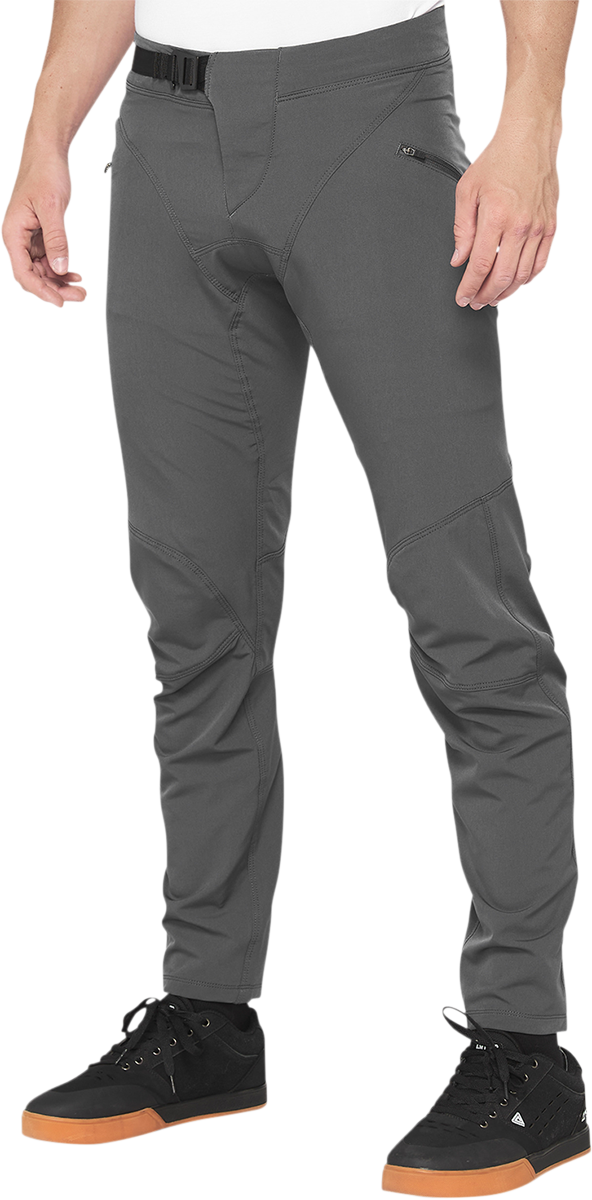 100% Airmatic Pants Charcoal US 30 by 100% - Mountaineering-Inspired Performance Trousers with Adjustable Fit and Mobility Features