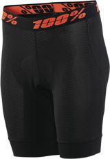 100% Women's Crux Liner Shorts - Black, Part No. 40050-00003, Perfect for Cycling Enthusiasts