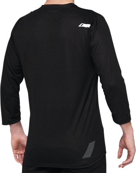 100% Airmatic 3/4 Sleeve Jersey - Black - XL - Ideal for Trail Riding, MTB, and Cycling
