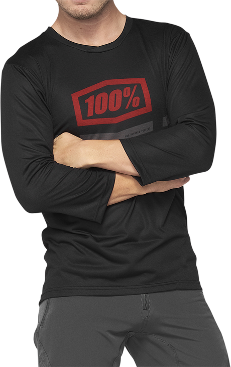 100% Airmatic 3/4 Sleeve Jersey - Black/Red for Mountain Bikes - Part 40018-00007