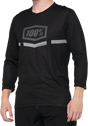 100% Airmatic 3/4 Sleeve Jersey - Black - Small | Bike Riding Apparel with Reflective Logo and Drop Tail
