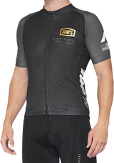 100% Exceeda Short-Sleeve Jersey for Men - Black/Charcoal, Medium - Part Number 40051-00001