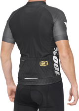 100% Exceeda Short-Sleeve Jersey for Men - Black/Charcoal, Medium - Part Number 40051-00001