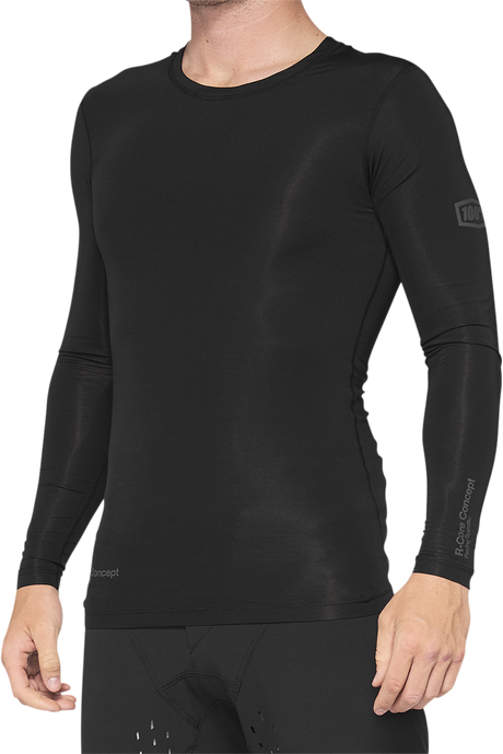 100% R-Core Concept Long-Sleeve Jersey for Mountain Bikes - Black, Small (Part #40004-00000)