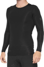 100% R-Core Concept Long-Sleeve Jersey for Mountain Bikes - Black, Small (Part #40004-00000)