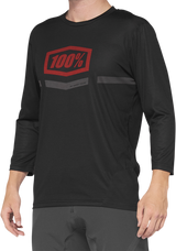 100% Airmatic 3/4 Sleeve Jersey - Black/Red, Size XL - Perfect for Trail Riding, Fits Honda CR-V, Ford F-150, Toyota RAV4, Chevrolet Silverado