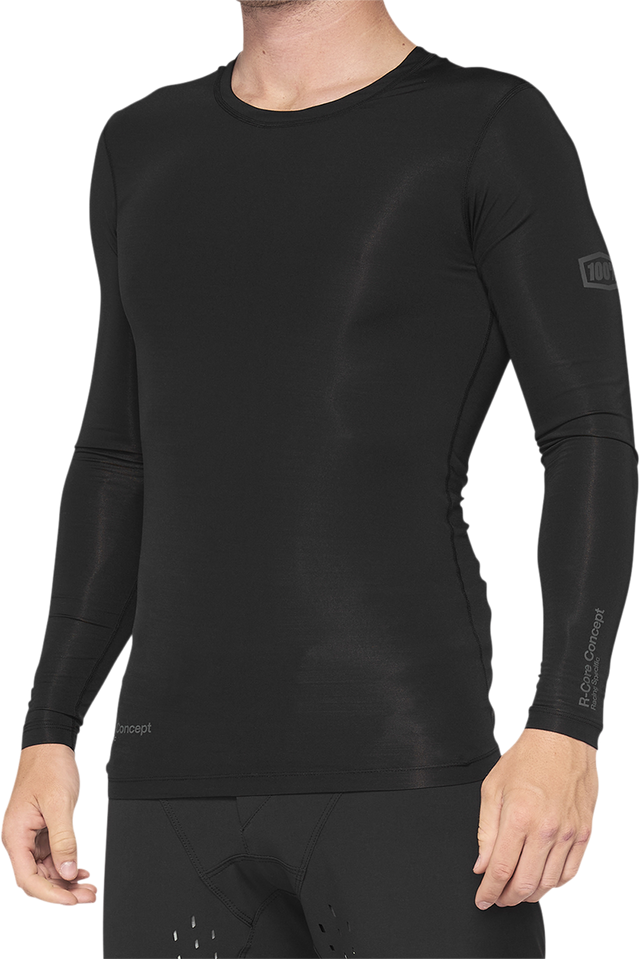100% R-Core Concept Long-Sleeve Jersey - Black – Medium | Designed for motocross and off-road riding