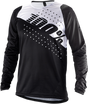 100% R-Core Long-Sleeve Jersey for Motorcycles - Black/White, Small - Part Number 40005-00010