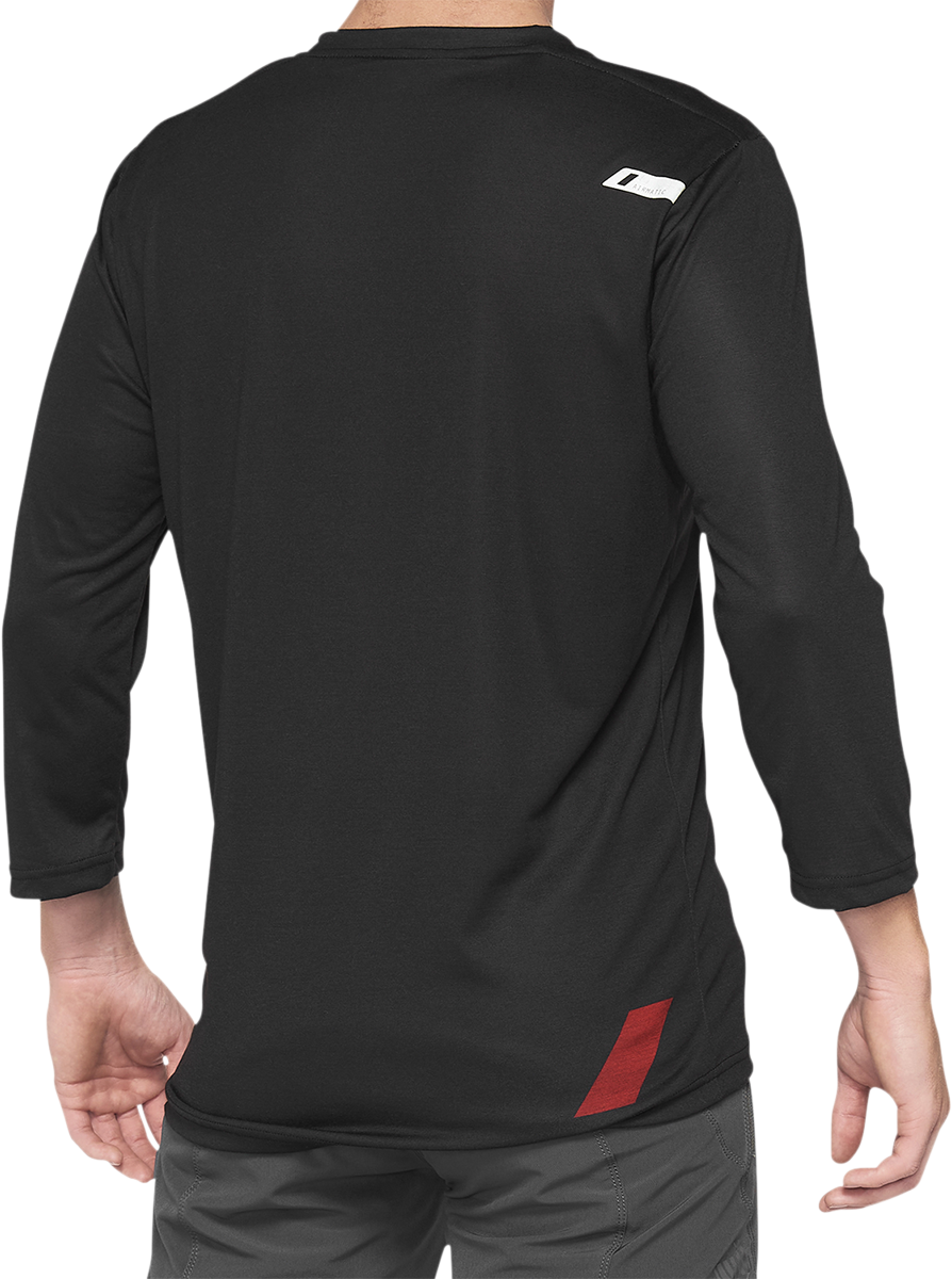 100% Airmatic 3/4 Sleeve Jersey - Black/Red, Size XL - Perfect for Trail Riding, Fits Honda CR-V, Ford F-150, Toyota RAV4, Chevrolet Silverado